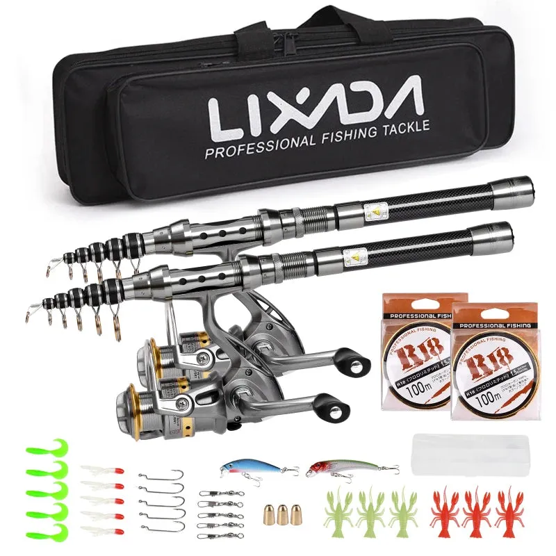 LIXDA Fishing Pole Combo Set (2pcs   gear)