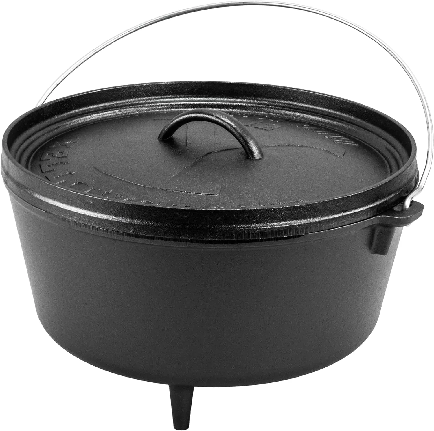 Lodge Yellowstone - 12" Deep Camp Dutch Oven, Power Y Lid, Black