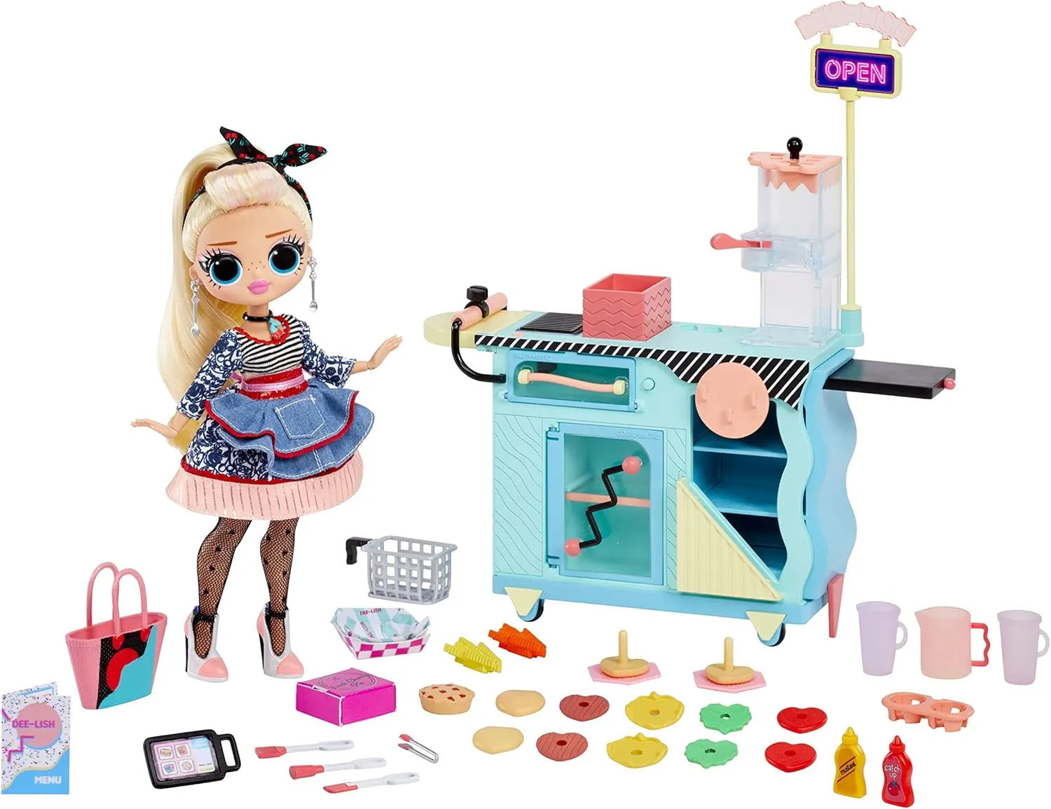 L.O.L. Surprise! OMG to-Go Diner Playset with 45  Surprises- Miss Sundae Exclusive Fashion Doll with Color Change Features Including Accessories, Holiday Toy , Great Gift for Kids Ages 4 5 6  Years
