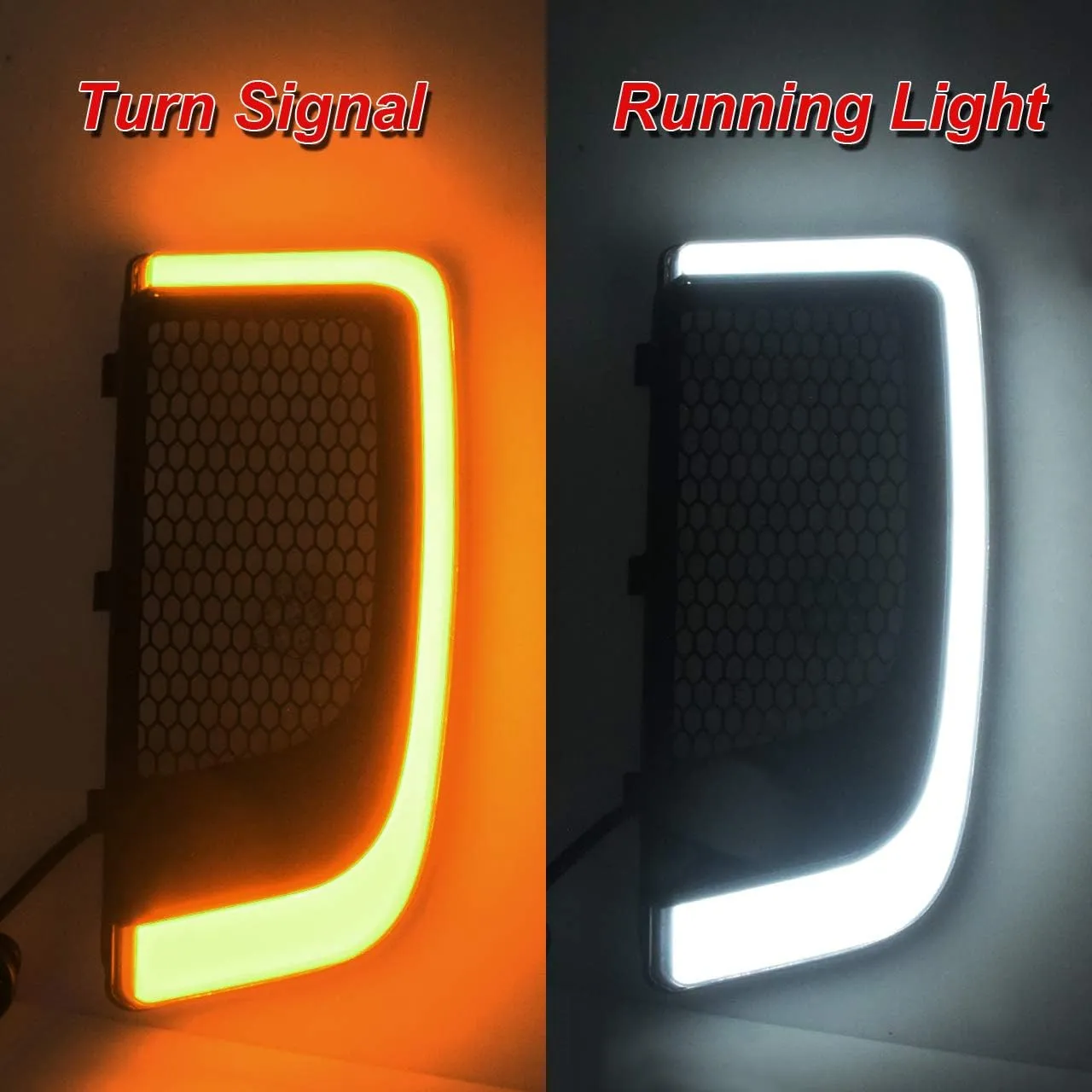 Lower Fairing Grill Light LED Turn Signal Running Light Fit for Harley Road Glide Street Glide Electra Glide Ultra Limited 2014-2023 Smoke