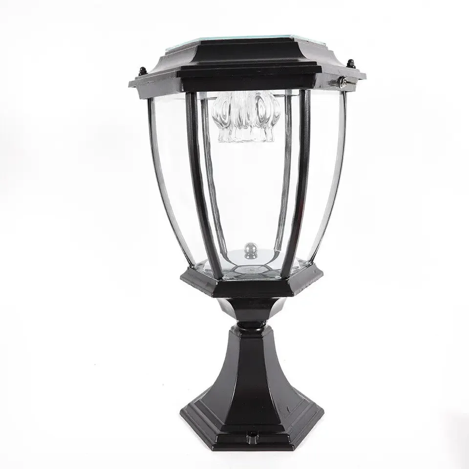 LOYALHEARTD LED Solar Power Pillar Post Lamp Outdoor Yard Lantern Landscape Light Waterproof
