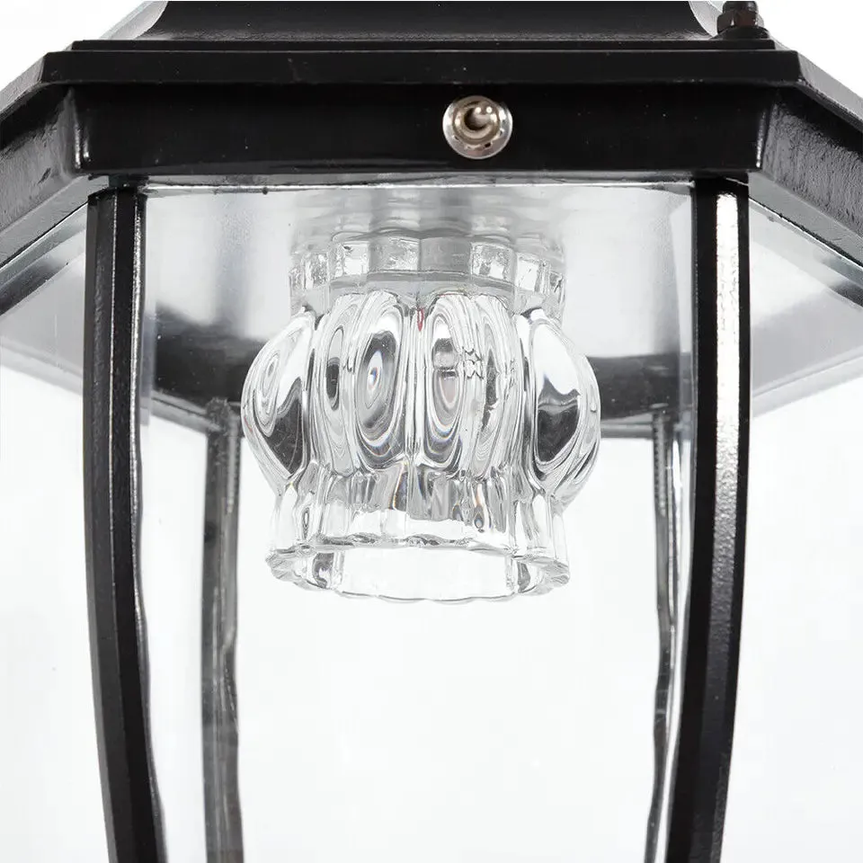 LOYALHEARTD LED Solar Power Pillar Post Lamp Outdoor Yard Lantern Landscape Light Waterproof
