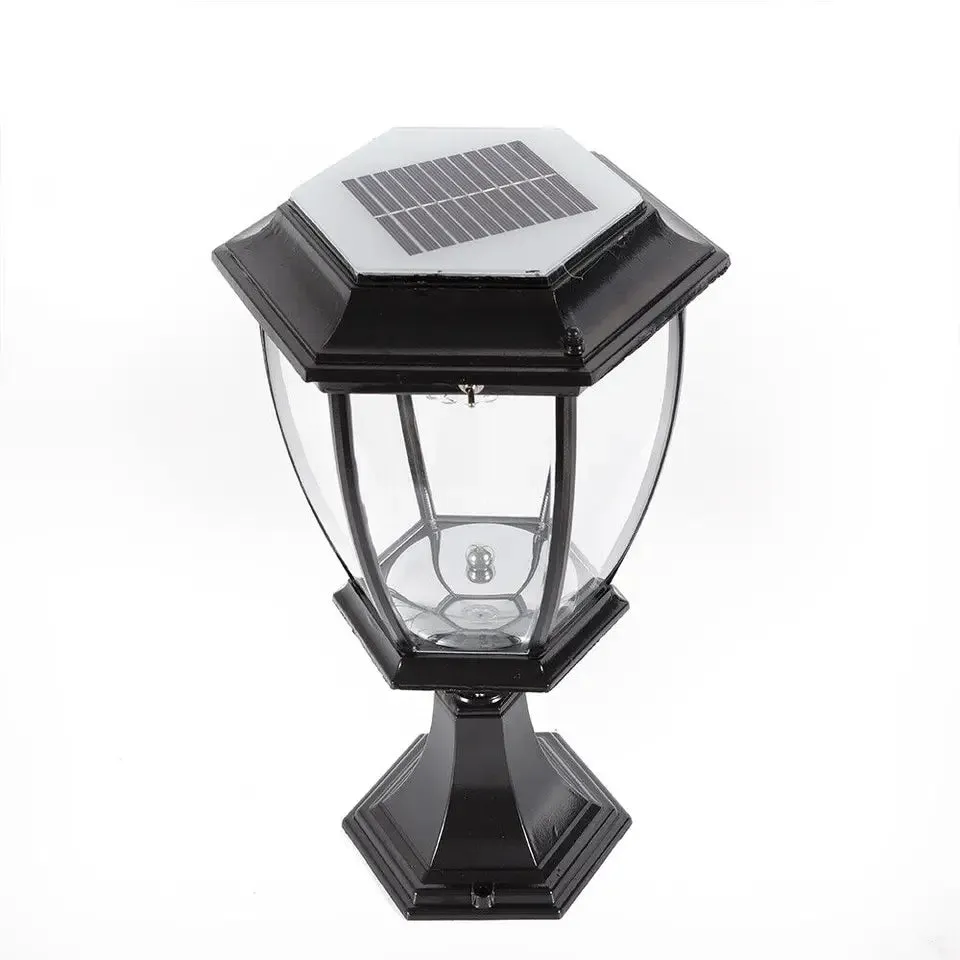 LOYALHEARTD LED Solar Power Pillar Post Lamp Outdoor Yard Lantern Landscape Light Waterproof