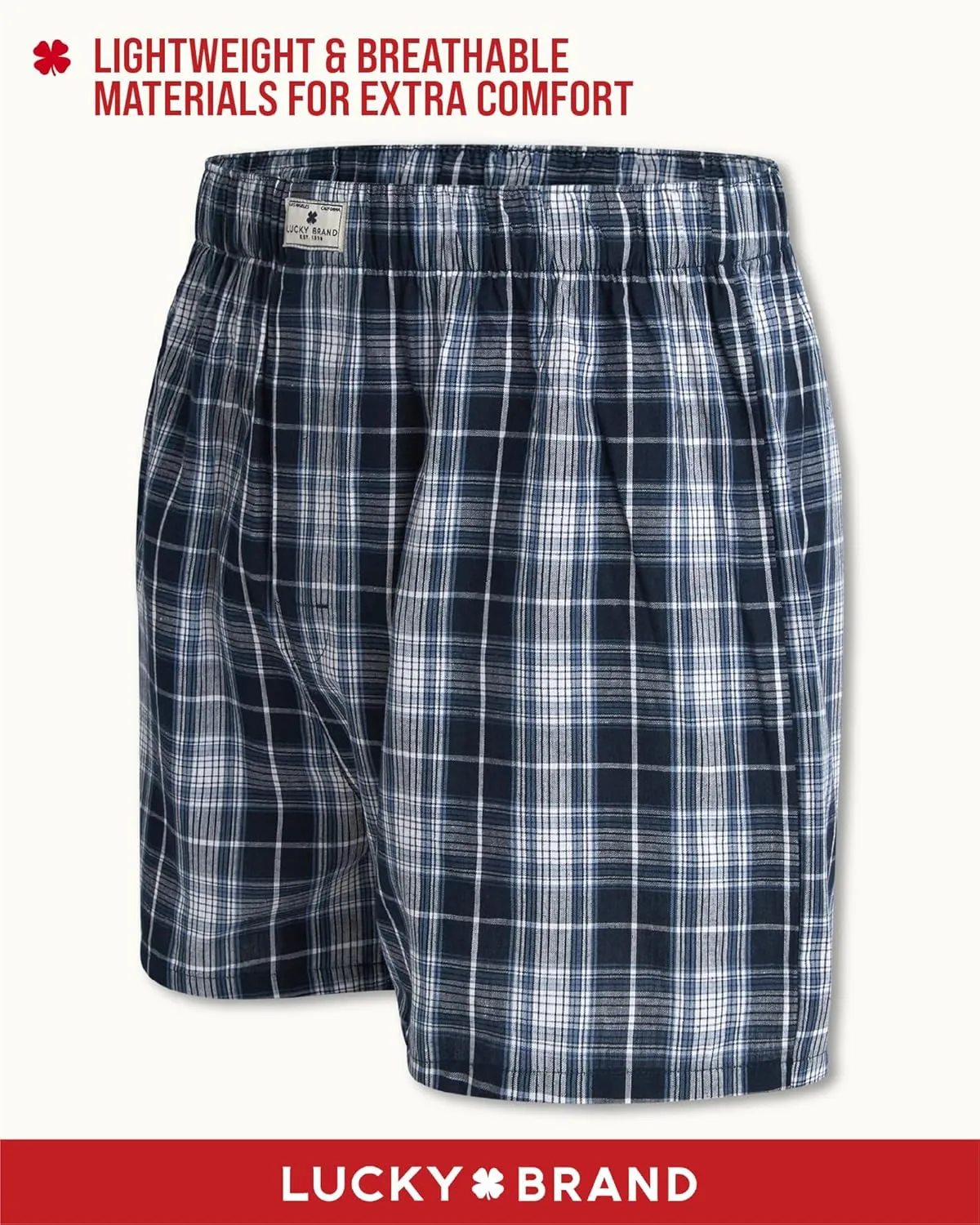 Lucky Brand Men's Boxer Shorts – 3 Pack Woven Boxers for Men With Functional Fly - Lightweight Men's Underwear Boxers (S-XL)