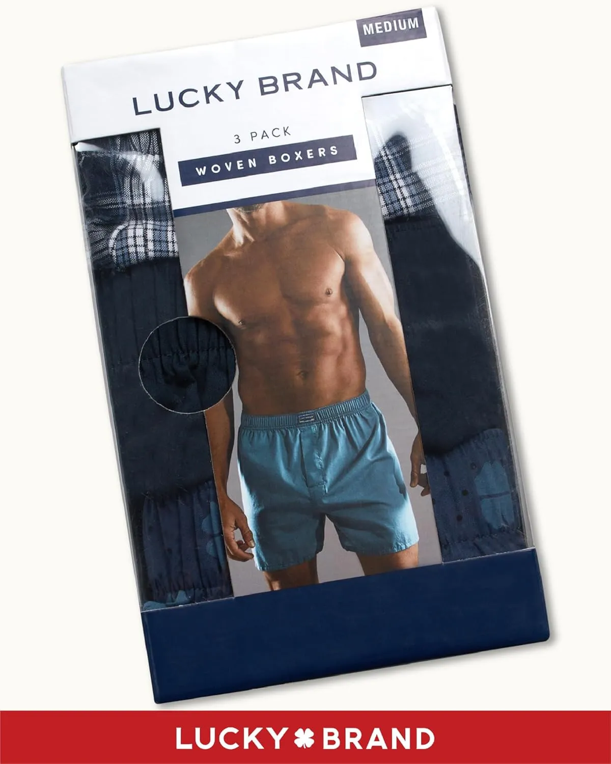 Lucky Brand Men's Boxer Shorts – 3 Pack Woven Boxers for Men With Functional Fly - Lightweight Men's Underwear Boxers (S-XL)