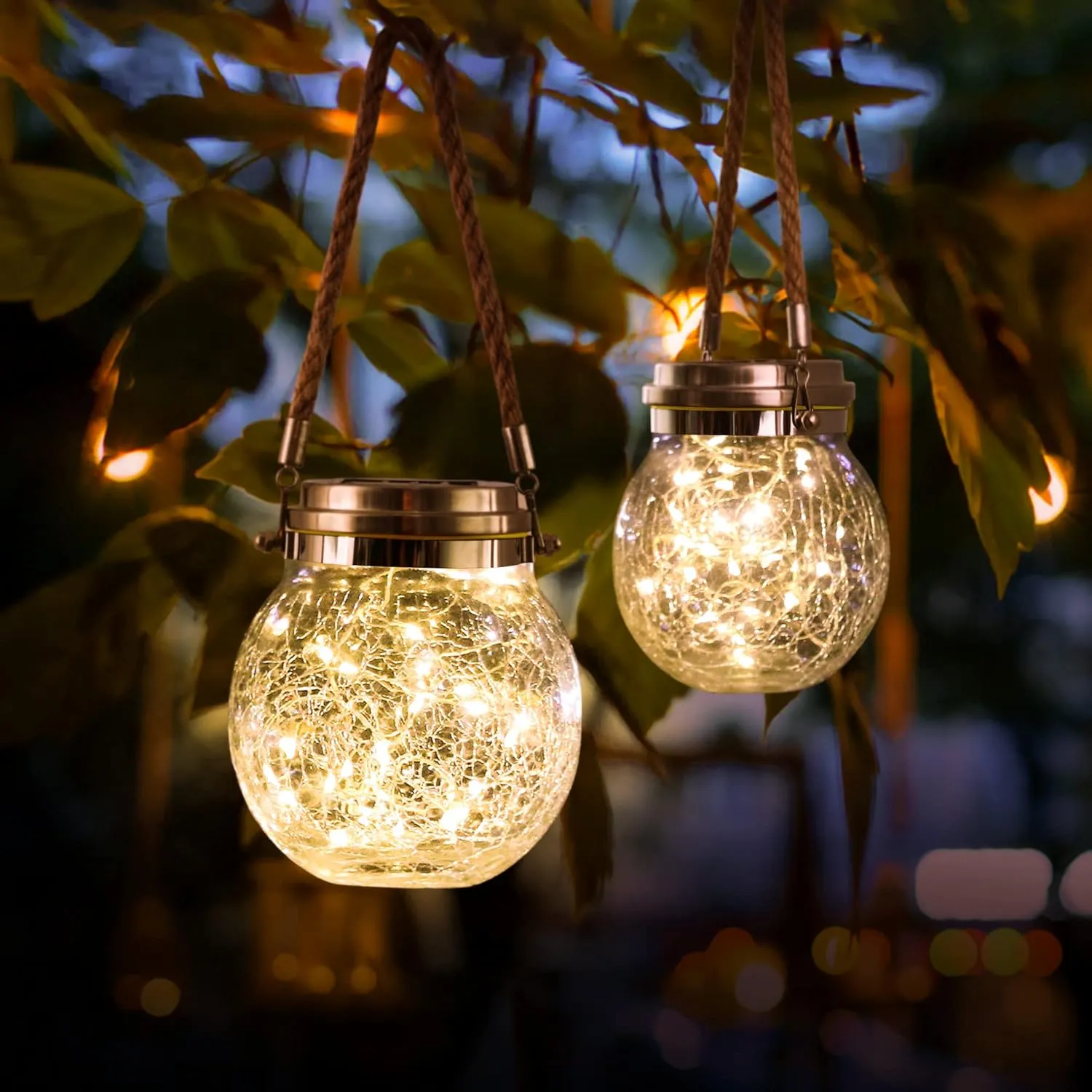 Luminara – Solar Glass Crackled Garden Light