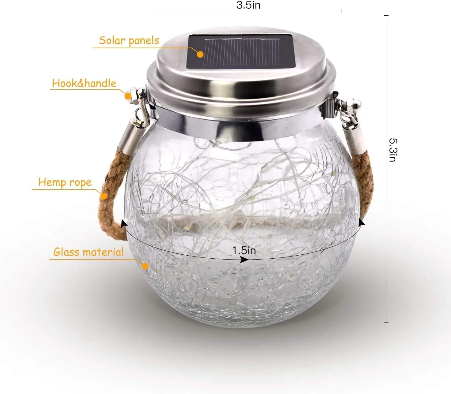 Luminara – Solar Glass Crackled Garden Light
