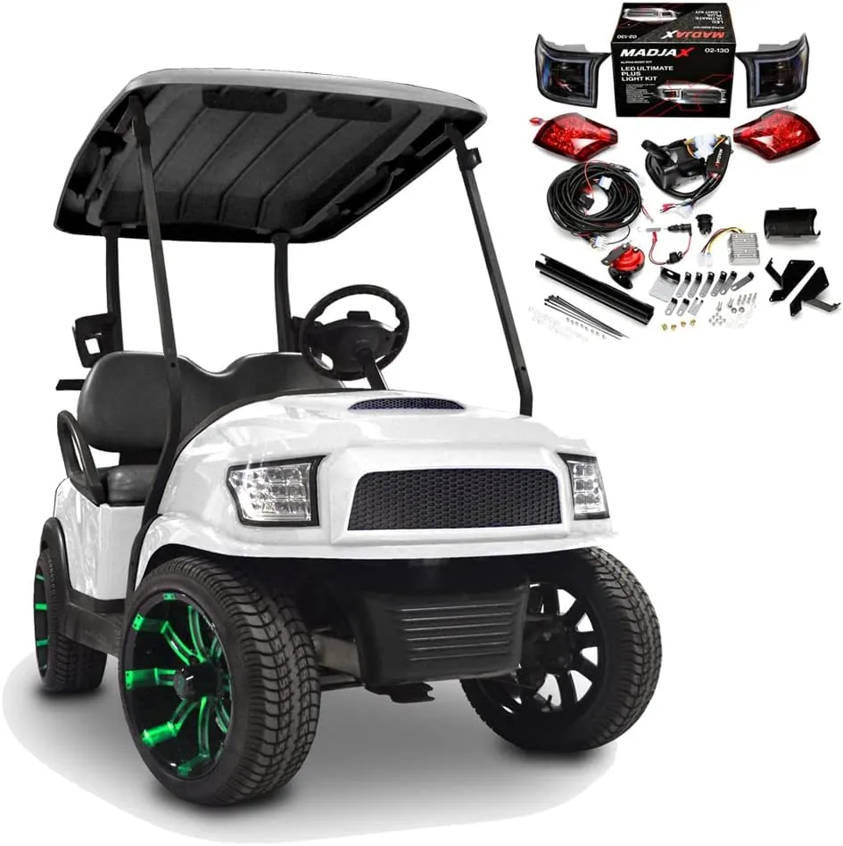 MADJAX Alpha Body Kit for Club Car Precedent, Tempo, and Onward Golf Cart | Body Kit with Ultimate Plus Light Kit | Street Style (White)