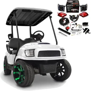 MADJAX Alpha Body Kit for Club Car Precedent, Tempo, and Onward Golf Cart | Body Kit with Ultimate Plus Light Kit | Street Style (White)