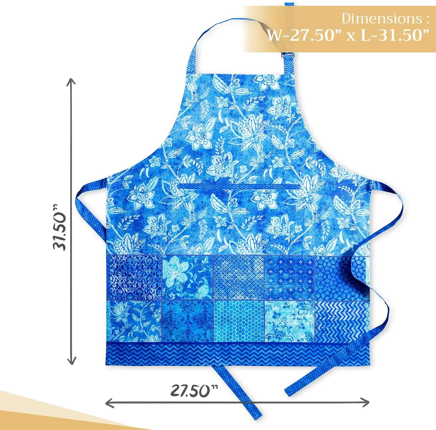 Maison d'Hermine 100% Cotton Apron for women with Pocket Kitchen Chef Apron for Men Gifts for Mothers day Cooking Baking