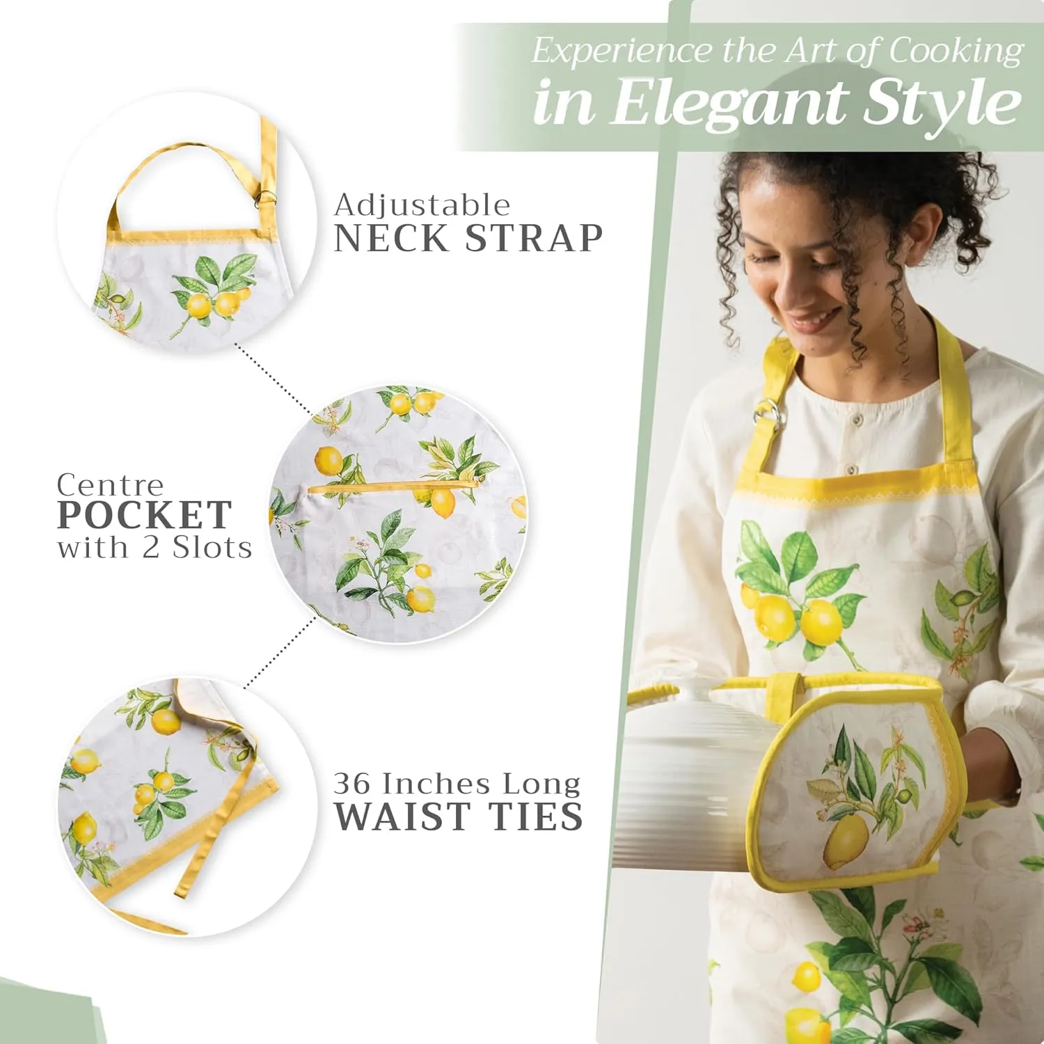Maison d'Hermine 100% Cotton Apron for women with Pocket Kitchen Chef Apron for Men Gifts for Mothers day Cooking Baking
