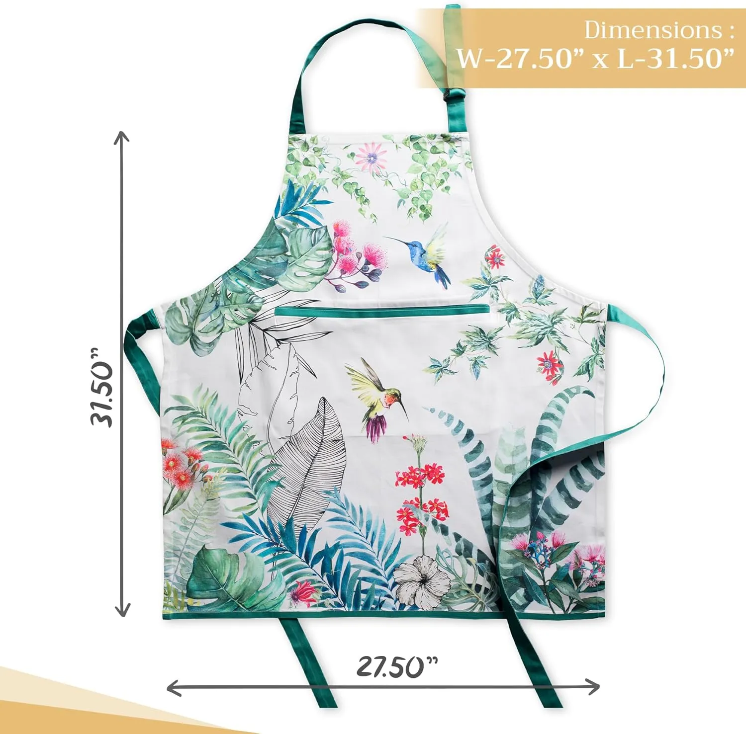 Maison d'Hermine 100% Cotton Apron for women with Pocket Kitchen Chef Apron for Men Gifts for Mothers day Cooking Baking