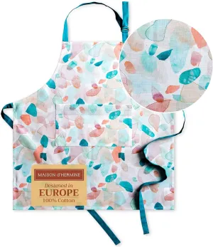 Maison d'Hermine 100% Cotton Apron for women with Pocket Kitchen Chef Apron for Men Gifts for Mothers day Cooking Baking