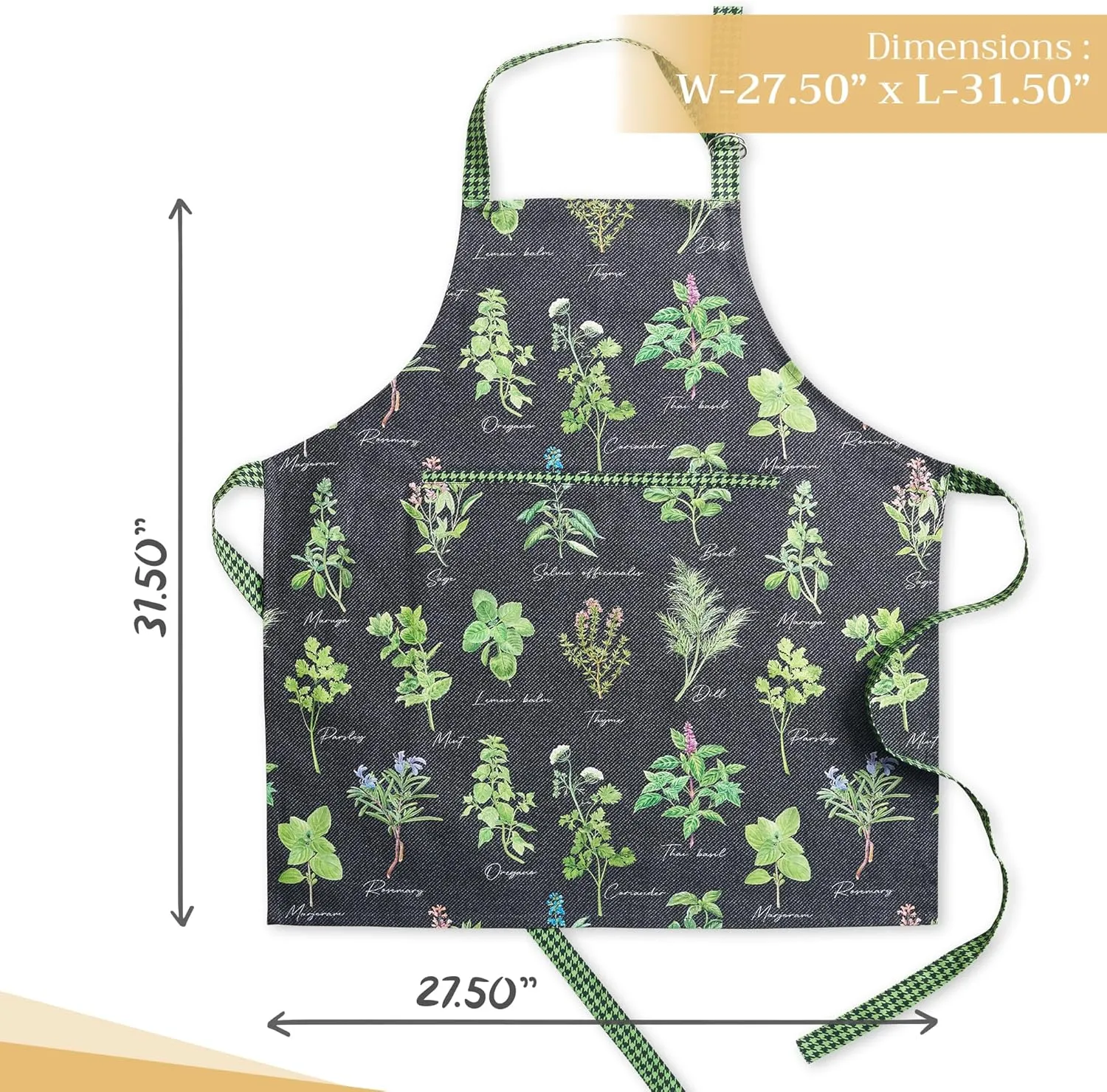 Maison d'Hermine 100% Cotton Apron for women with Pocket Kitchen Chef Apron for Men Gifts for Mothers day Cooking Baking