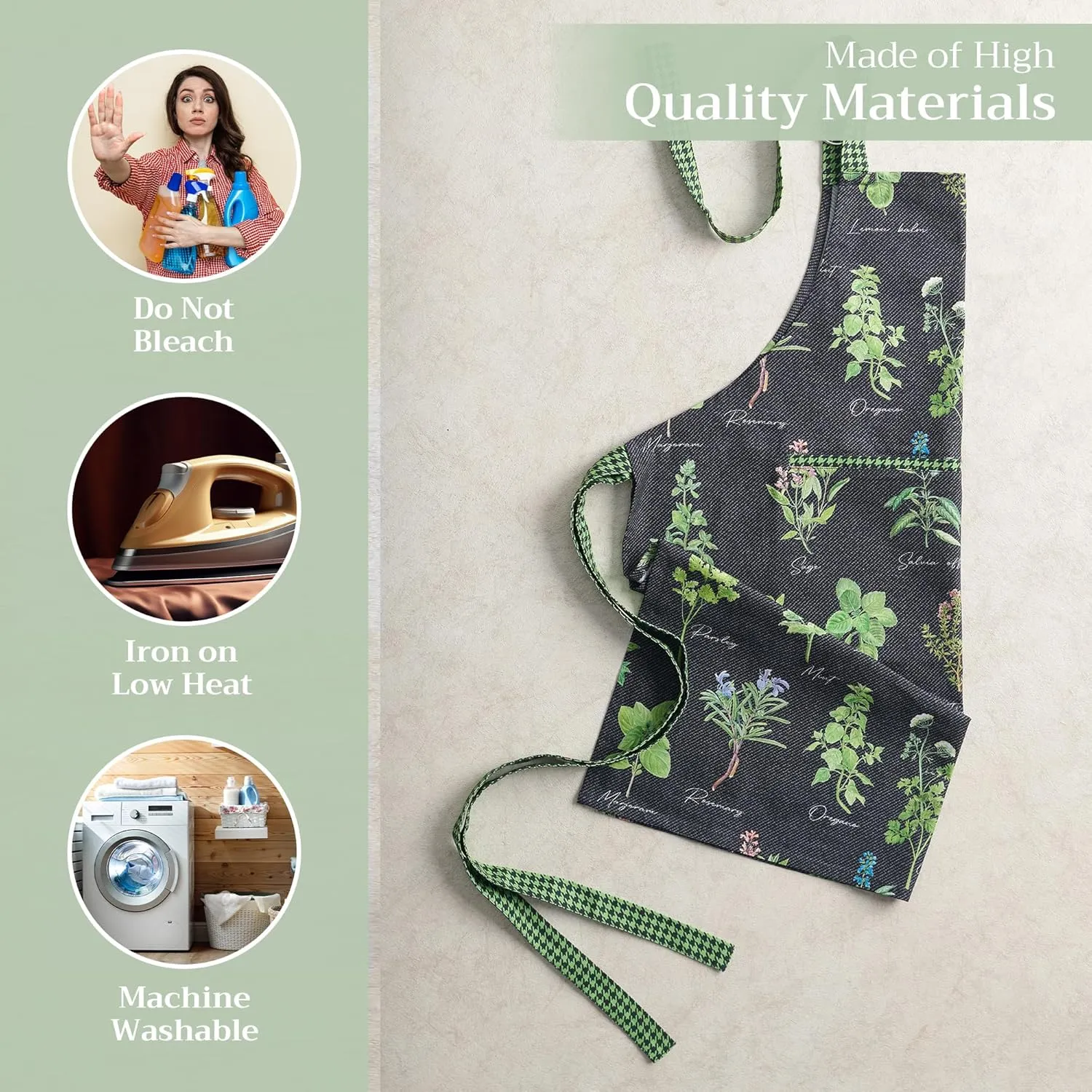 Maison d'Hermine 100% Cotton Apron for women with Pocket Kitchen Chef Apron for Men Gifts for Mothers day Cooking Baking