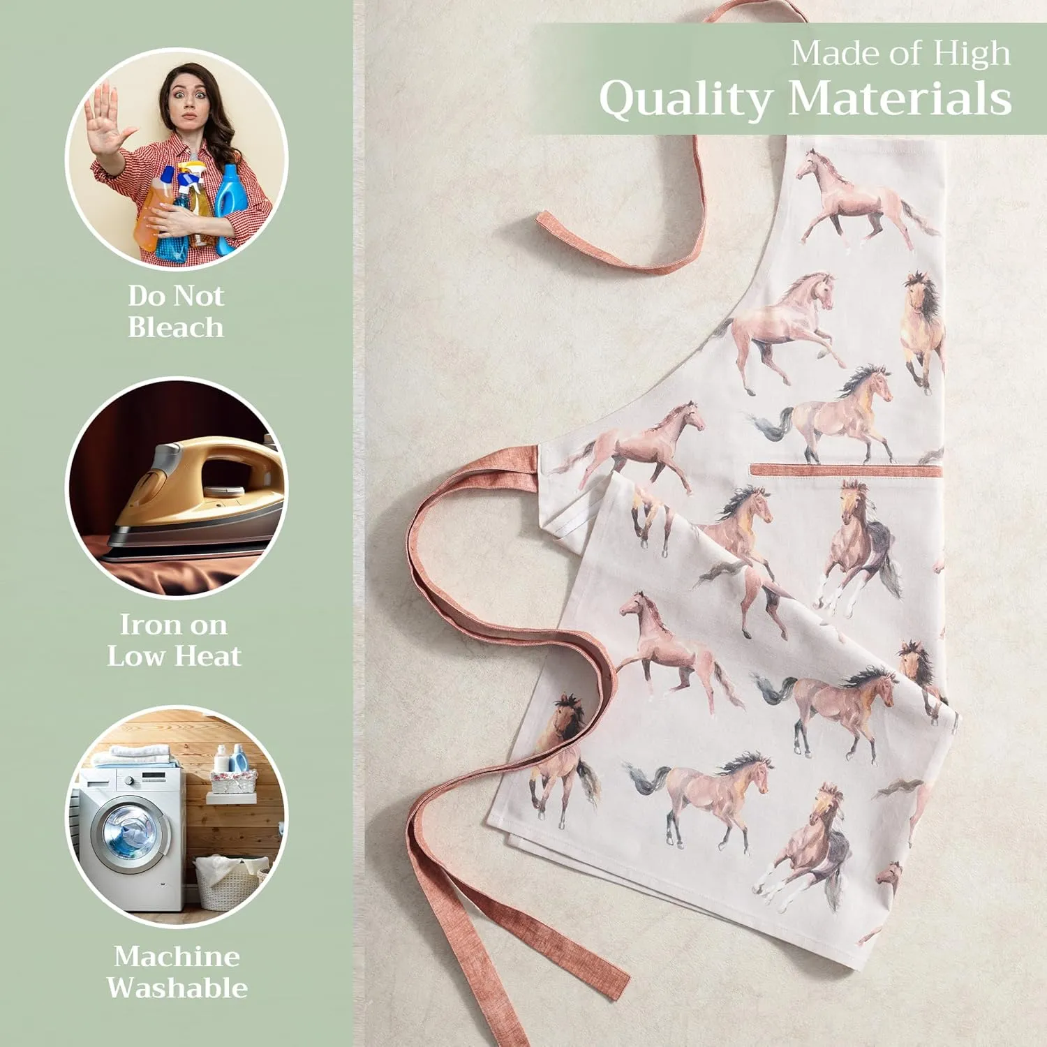 Maison d'Hermine 100% Cotton Apron for women with Pocket Kitchen Chef Apron for Men Gifts for Mothers day Cooking Baking