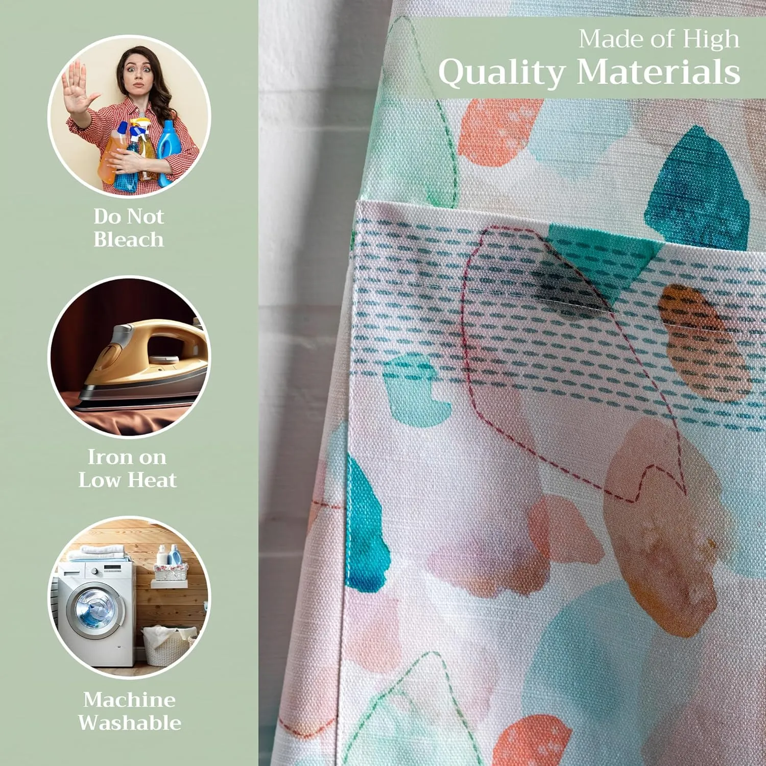 Maison d'Hermine 100% Cotton Apron for women with Pocket Kitchen Chef Apron for Men Gifts for Mothers day Cooking Baking
