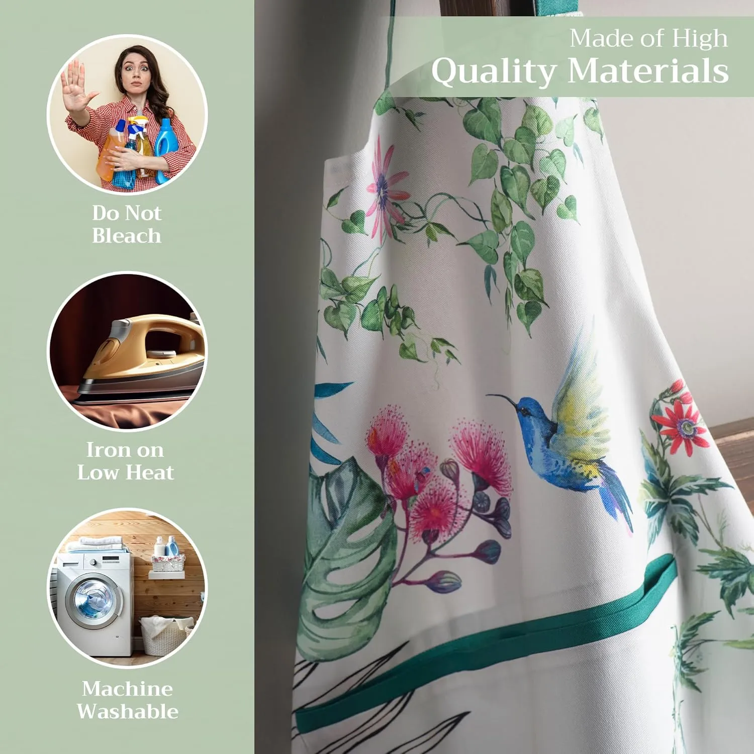Maison d'Hermine 100% Cotton Apron for women with Pocket Kitchen Chef Apron for Men Gifts for Mothers day Cooking Baking