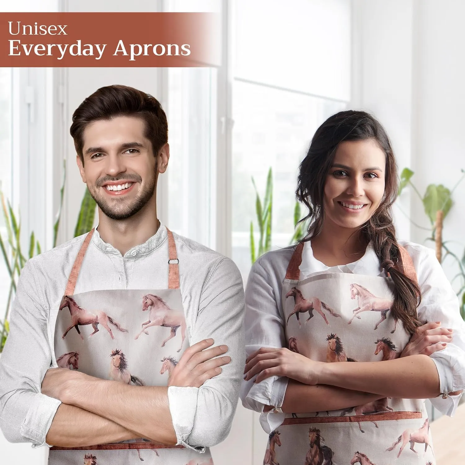 Maison d'Hermine 100% Cotton Apron for women with Pocket Kitchen Chef Apron for Men Gifts for Mothers day Cooking Baking