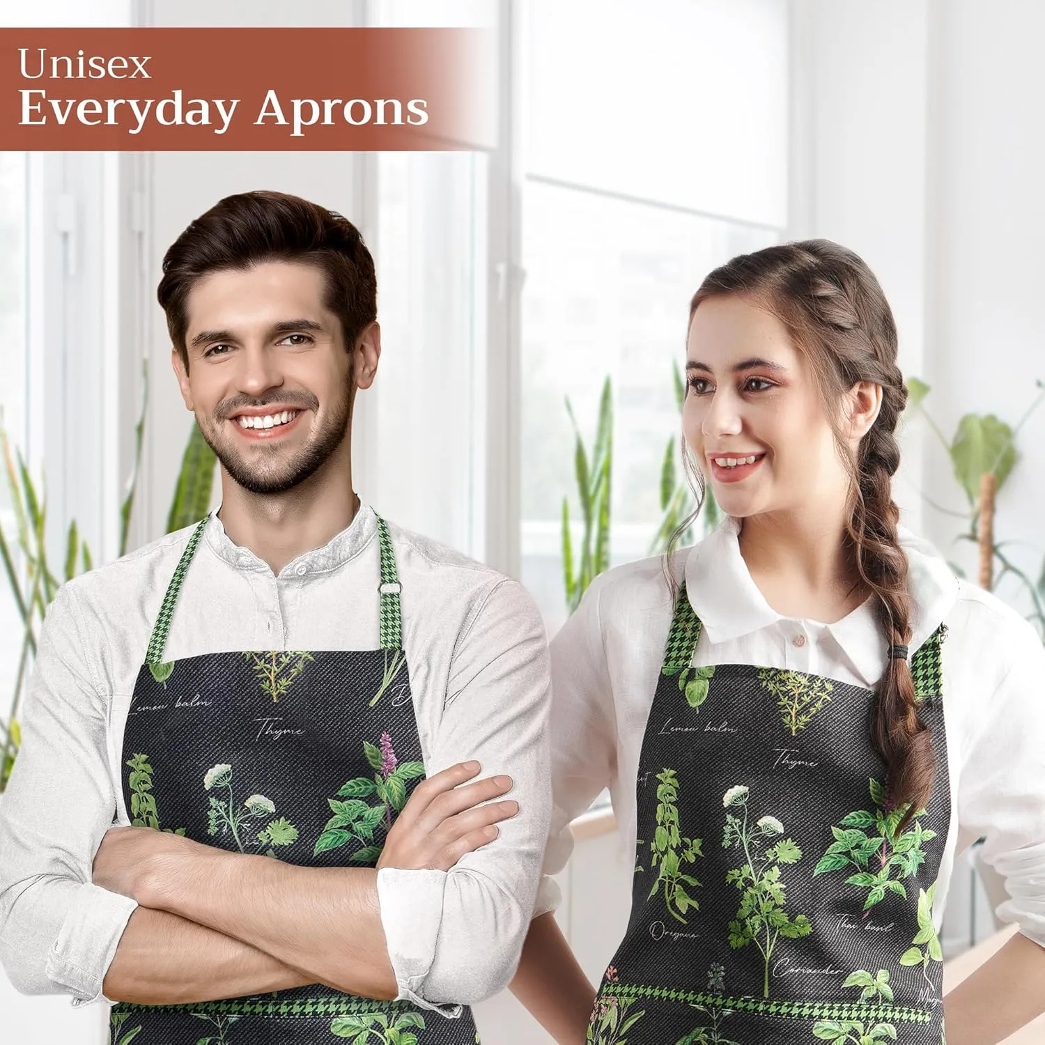 Maison d'Hermine 100% Cotton Apron for women with Pocket Kitchen Chef Apron for Men Gifts for Mothers day Cooking Baking