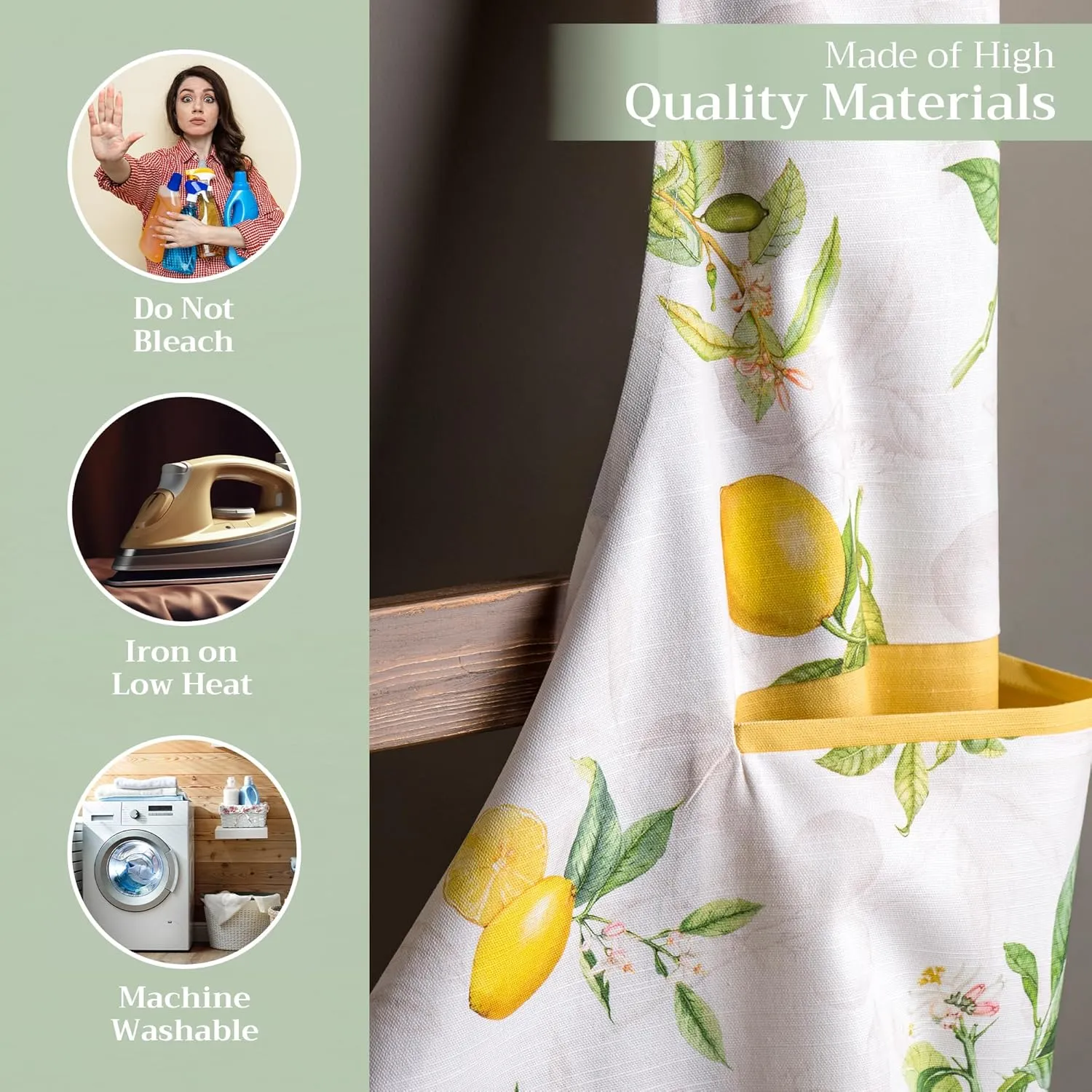 Maison d'Hermine 100% Cotton Apron for women with Pocket Kitchen Chef Apron for Men Gifts for Mothers day Cooking Baking