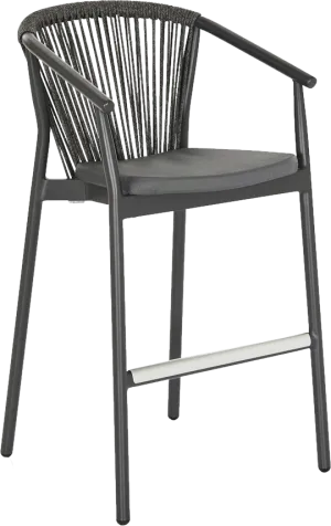 Marco Outdoor Dining Barstool  -  Black