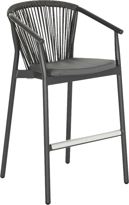 Marco Outdoor Dining Barstool  -  Black