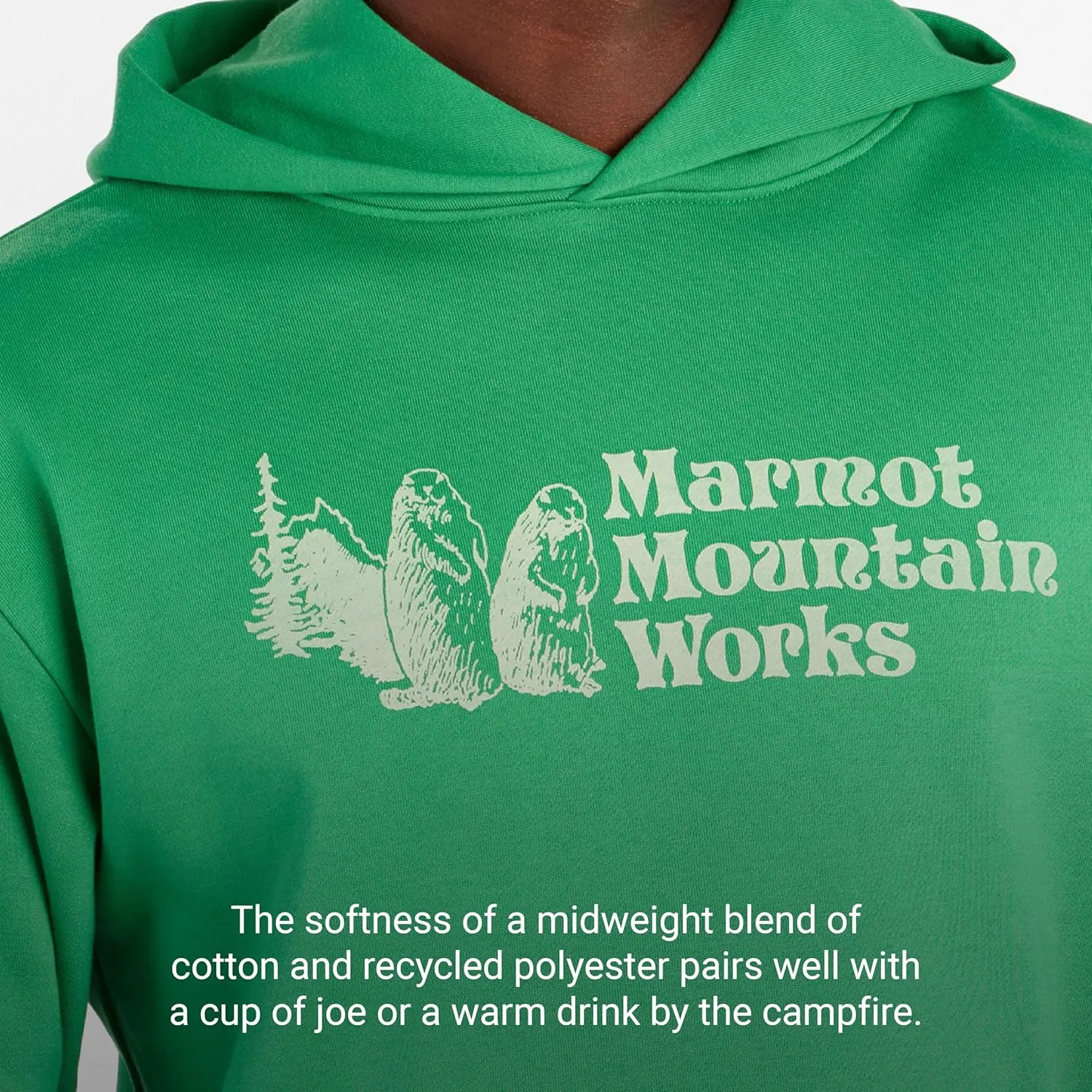 MARMOT Men's MMW Hoody - Hooded Sweatshirt with Screen Printed Graphic, Double-Layer Hood and Kangaroo Pocket