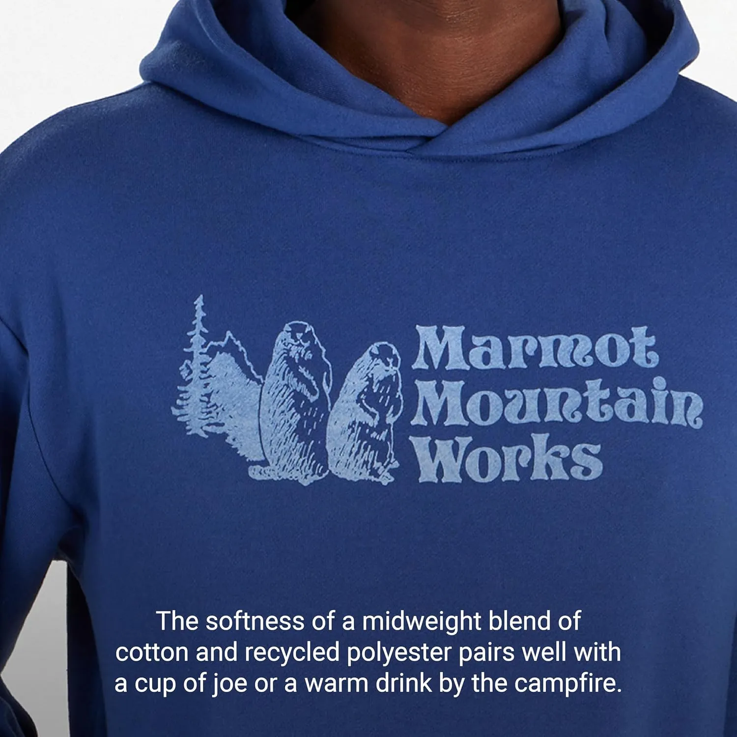 MARMOT Men's MMW Hoody - Hooded Sweatshirt with Screen Printed Graphic, Double-Layer Hood and Kangaroo Pocket