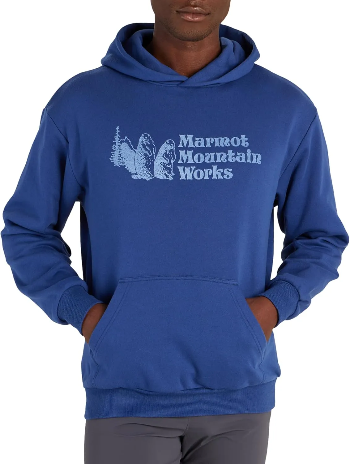 MARMOT Men's MMW Hoody - Hooded Sweatshirt with Screen Printed Graphic, Double-Layer Hood and Kangaroo Pocket