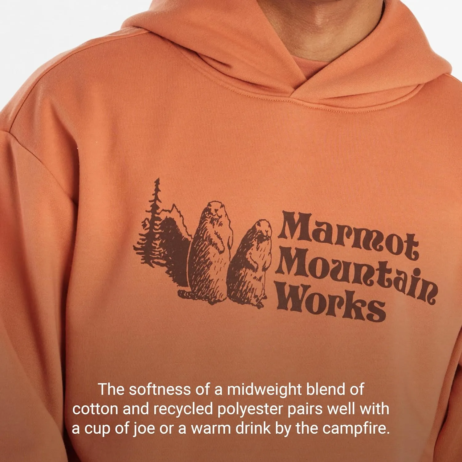 MARMOT Men's MMW Hoody - Hooded Sweatshirt with Screen Printed Graphic, Double-Layer Hood and Kangaroo Pocket