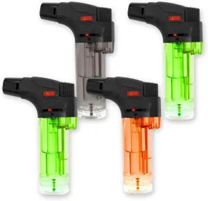Maxi Torch Utility Lighter 4pcs, Blue Jet Flame, Multipurpose Lighter for Crafts and Hobbies, Camping, BBQ