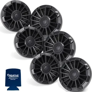MB Quart Bundle- 3 Pairs of NP1-116 6.5" Premium Marine Speakers (Black Frame with Black, Silver and White Grills Included)