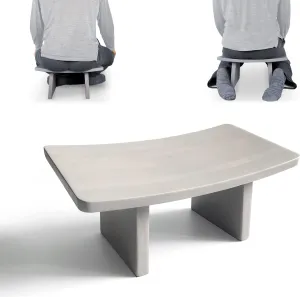 Meditation Bench | Wide & Tall Sturdy Stable Cross Legged & Kneeling Stool | Easy on HIPS and Knees | Prayer Bench | Lightweight Sustainable Bamboo Stool