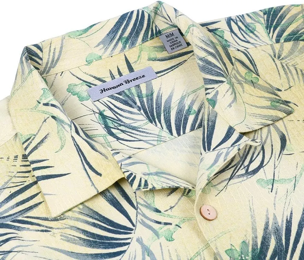 Mens Hawaiian Shirts Silk Short Sleeve Printed Beach Shirt Relaxed Fit Summer Tropical Shirts