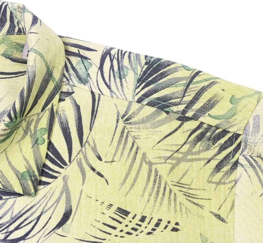 Mens Hawaiian Shirts Silk Short Sleeve Printed Beach Shirt Relaxed Fit Summer Tropical Shirts