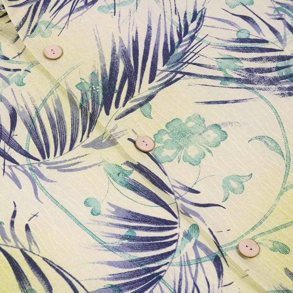 Mens Hawaiian Shirts Silk Short Sleeve Printed Beach Shirt Relaxed Fit Summer Tropical Shirts