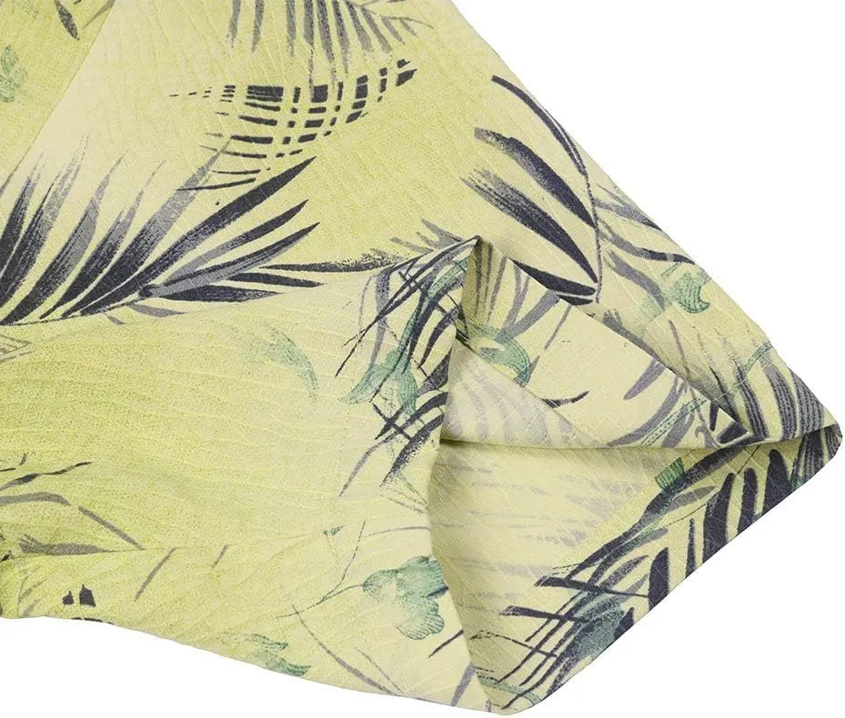 Mens Hawaiian Shirts Silk Short Sleeve Printed Beach Shirt Relaxed Fit Summer Tropical Shirts