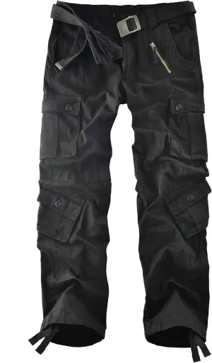 Men's Wild Cotton Casual Military Army Cargo Camo Combat Work Cargo Hiking Pants with 8 Pocket