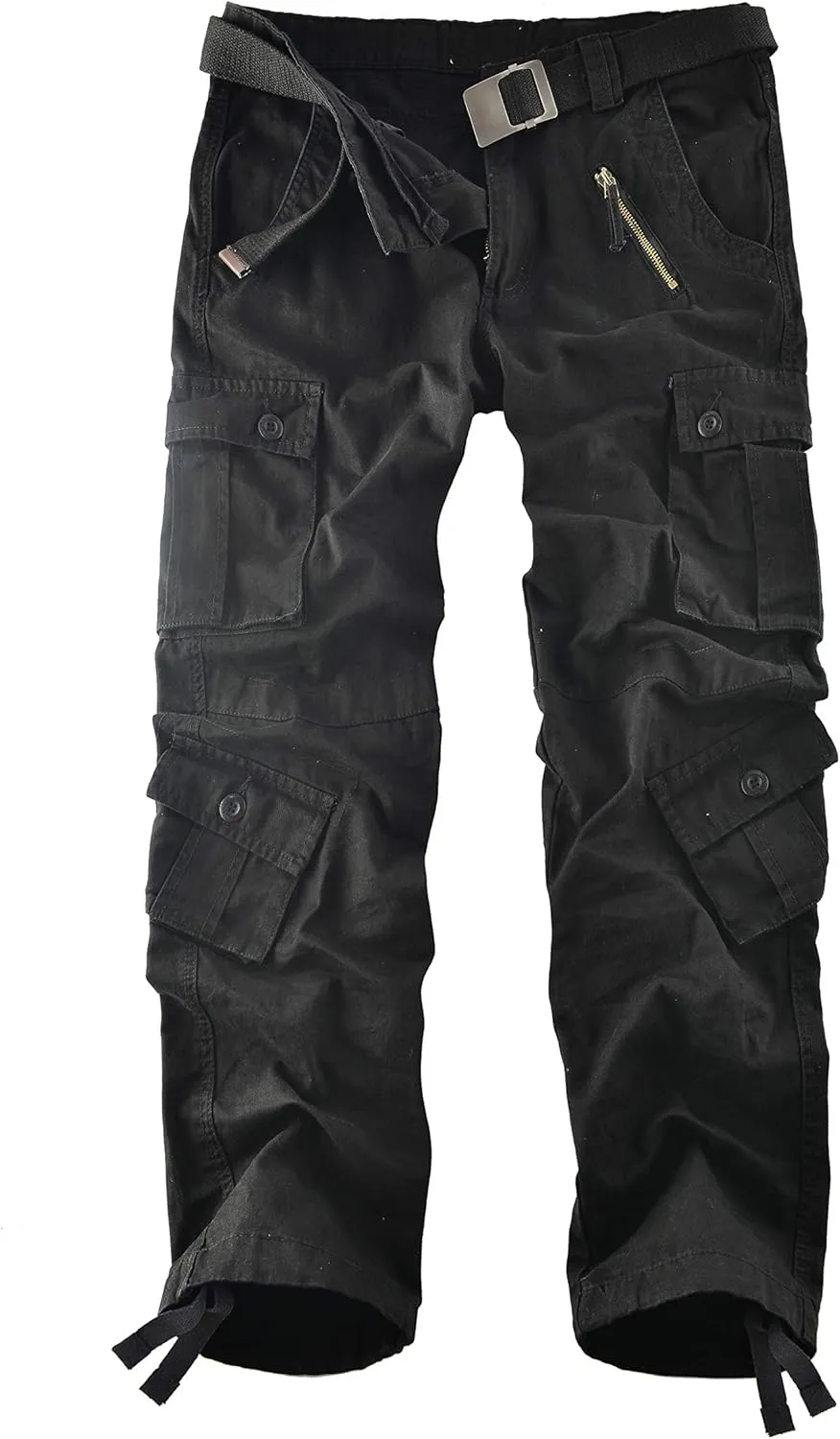 Men's Wild Cotton Casual Military Army Cargo Camo Combat Work Cargo Hiking Pants with 8 Pocket