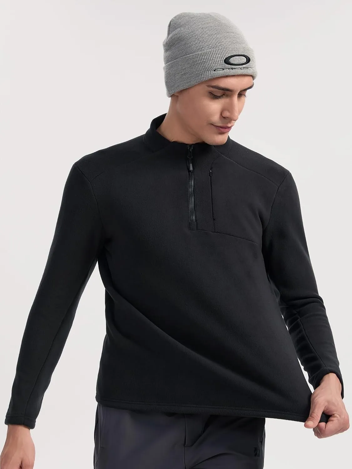 Mens Winter Sweatshirts Premium Fleece Outdoor Thermal Quarter-Zip Pullover, Camping Skiing Shirs for Men