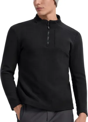 Mens Winter Sweatshirts Premium Fleece Outdoor Thermal Quarter-Zip Pullover, Camping Skiing Shirs for Men