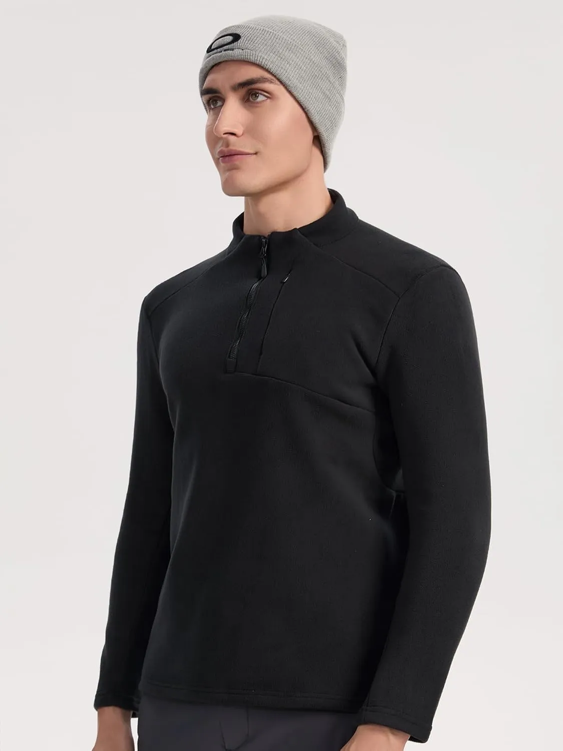 Mens Winter Sweatshirts Premium Fleece Outdoor Thermal Quarter-Zip Pullover, Camping Skiing Shirs for Men