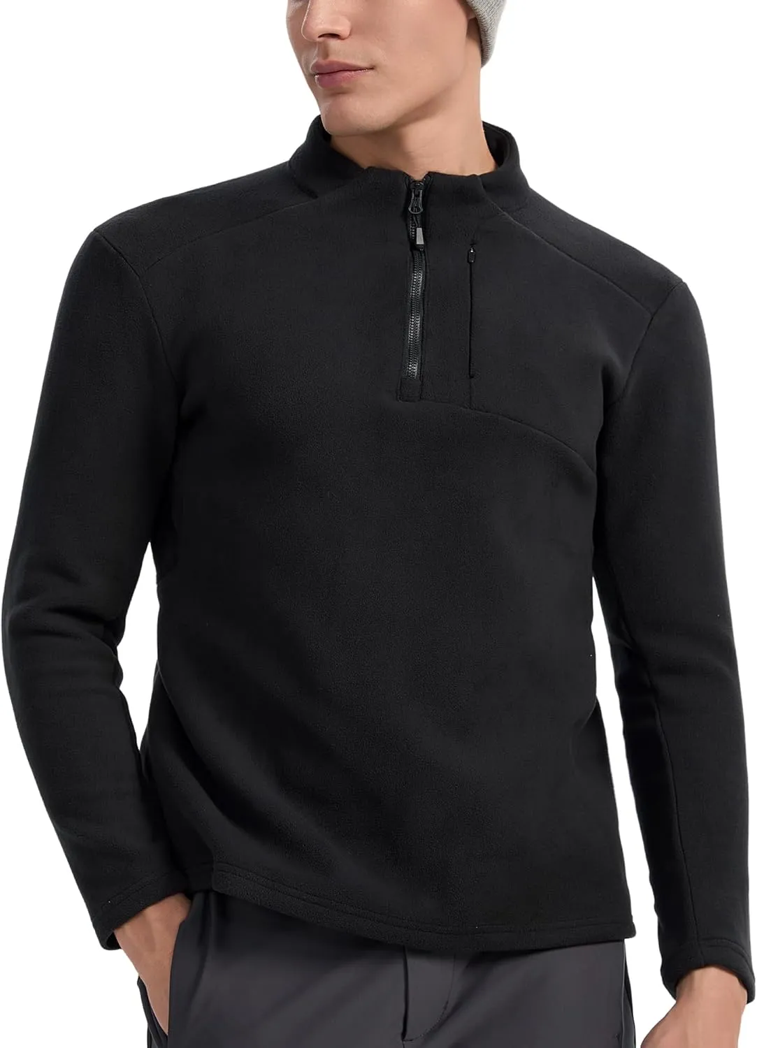Mens Winter Sweatshirts Premium Fleece Outdoor Thermal Quarter-Zip Pullover, Camping Skiing Shirs for Men