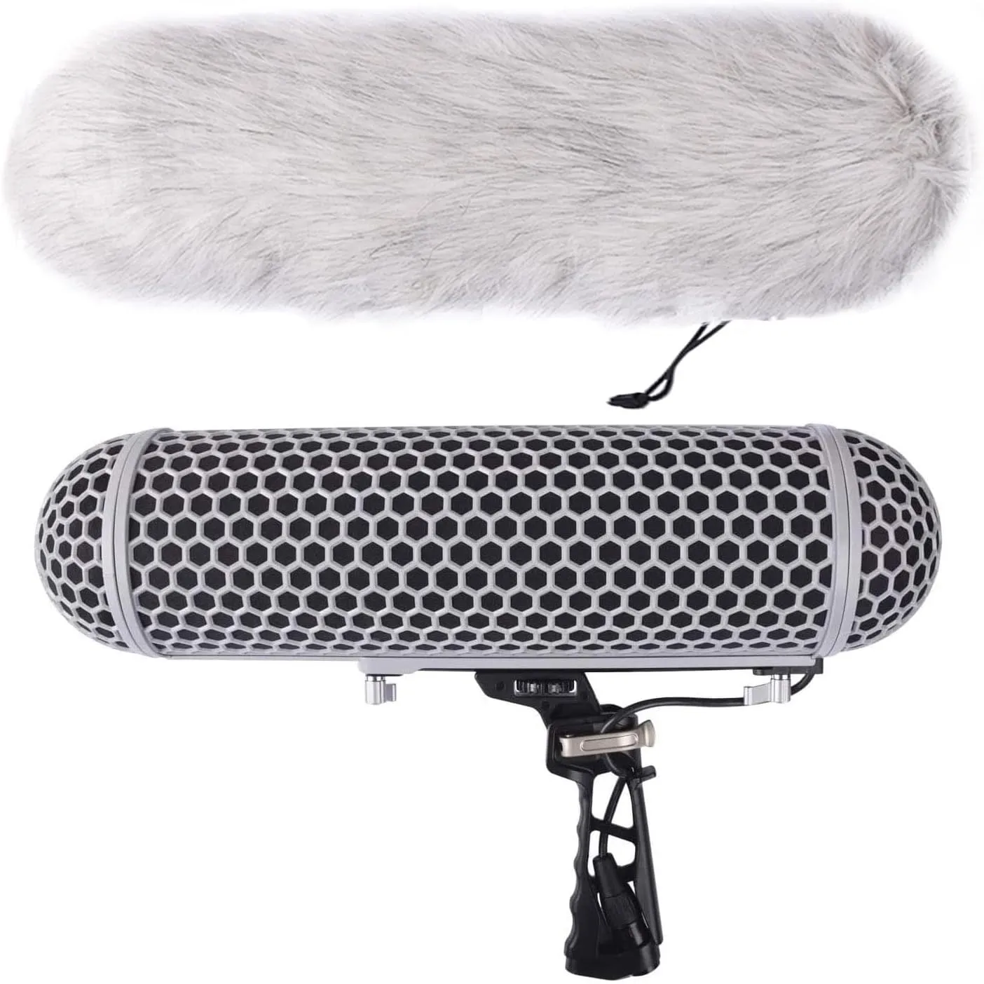 Micolive Microphone Windshield Blimp Windscreen Style Protect Cage and Shock Mount Suspension System Compatible with Rode NTG1 NTG2 NTG3 NTG4  AT875R Line MKE 600 Series Shotgun Microphones etc