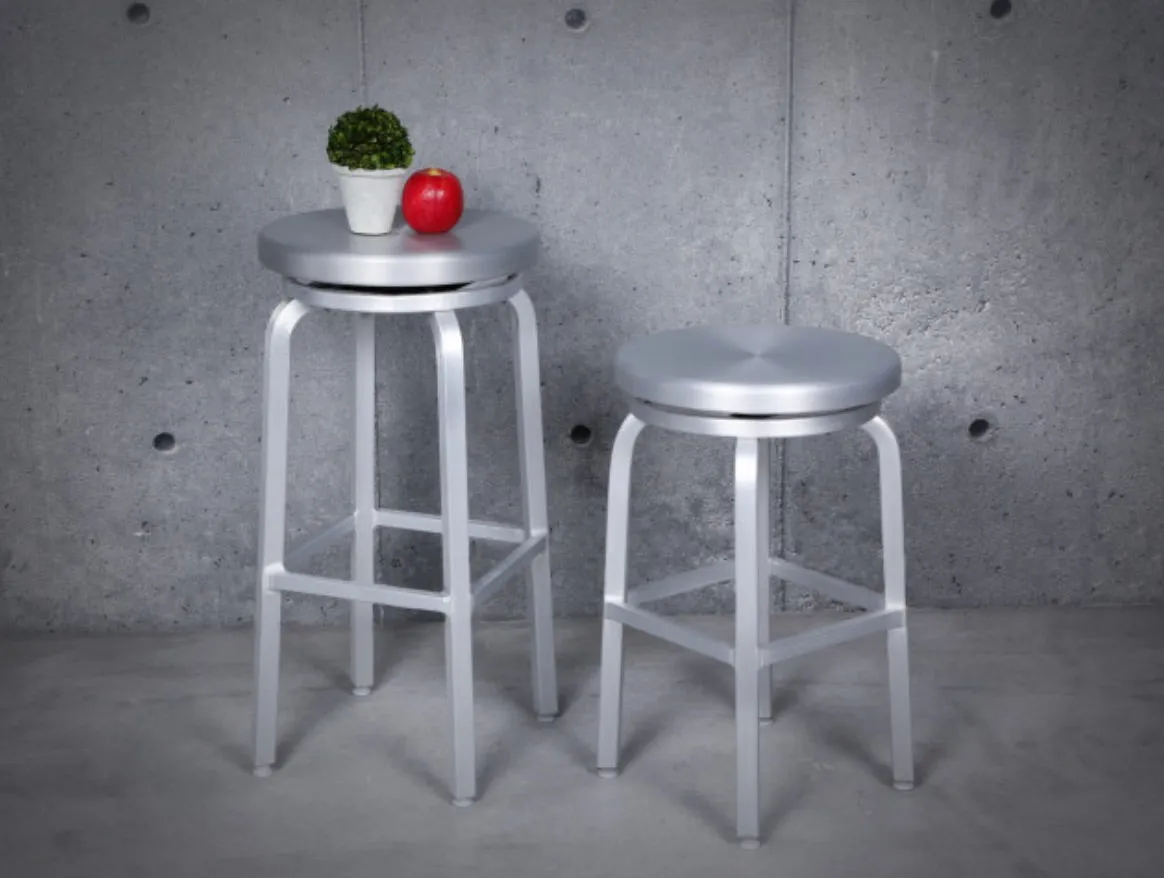 Miller-C Swivel 24" Counter Stool Matte Aluminum