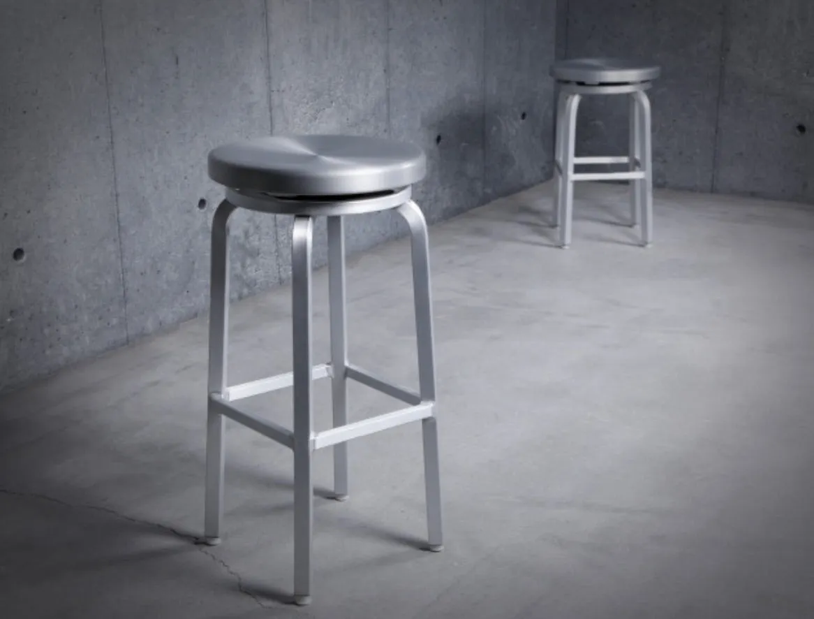 Miller-C Swivel 24" Counter Stool Matte Aluminum