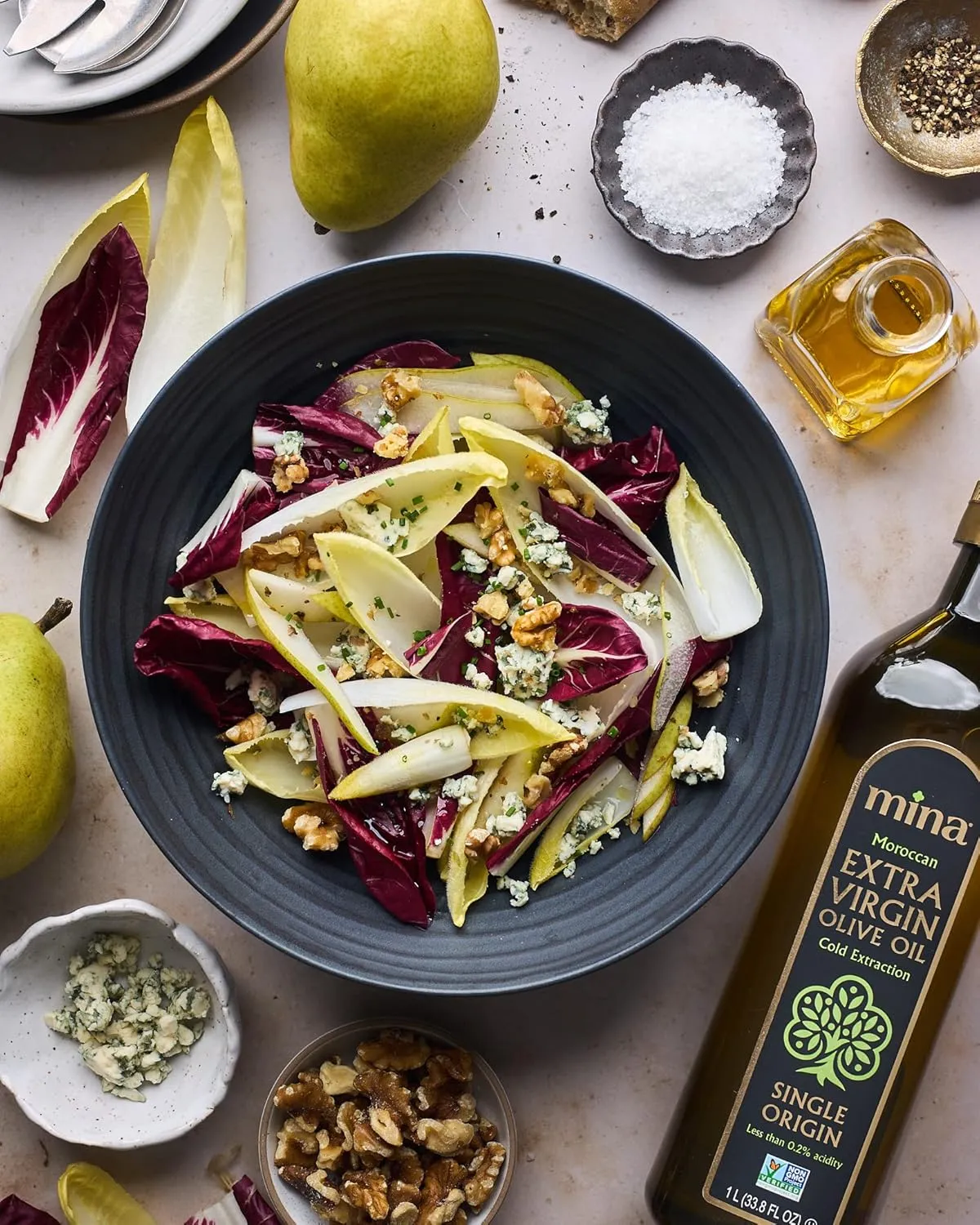 Mina Olive Oil Extra Virgin 169 Fl Oz, New Harvest, Polyphenol Rich Olive Oil for Cooking, Moroccan EVOO, Single Origin, Cold Extraction, Less than 0.2% Acidity, 5 L