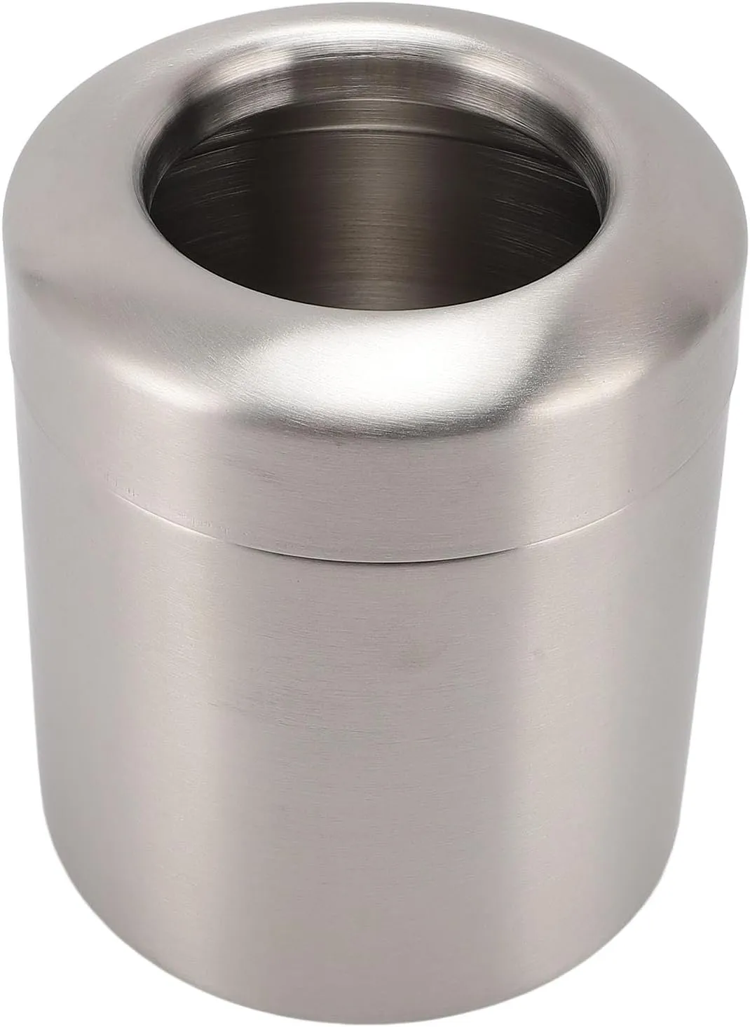 Mini Desk Trash Can, Stainless Steel Countertop Garbage Can, Portable Waste Basket with Rotating Lid, Ideal for Home Office Table or Cabinet