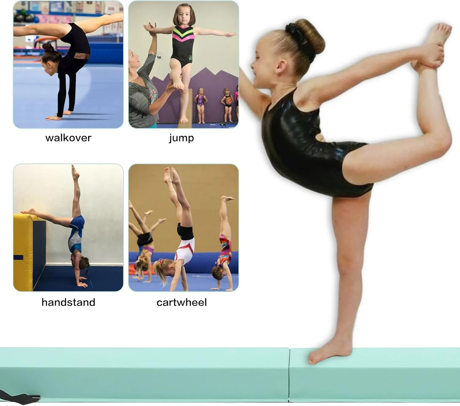 Modern-Depo 6ft/8ft Gymnastics Balance Beam for Home Use, Folding Balance Beam, Anti-Slip Surface, Practice Gymnastics Equipment for Kids, Physical Therapy
